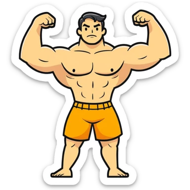 Man flexing in Hawaii sticker