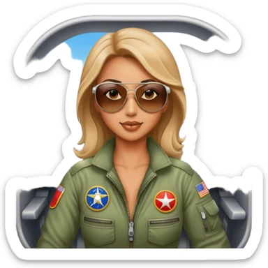 Hot chick flying an airplane sticker