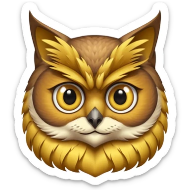 Corp de Hibou avec une tête de chat sticker