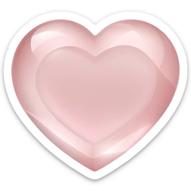 Heart-shaped rose quartz crystal with delicate pink hue and subtle inner cloudiness sticker