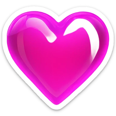 Neon glass magenta heart  sticker