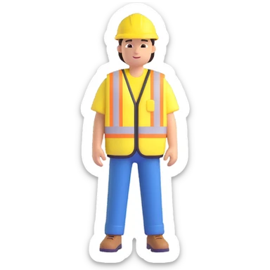 yellow safety vest sticker