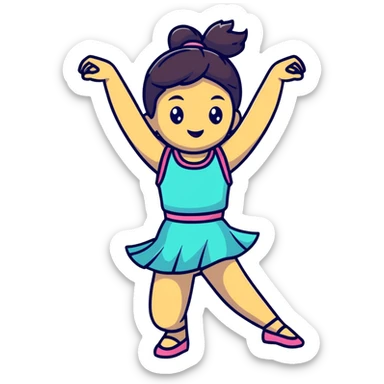 girl dancer moving to music sticker