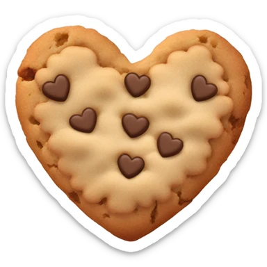 Beige heart shaped one crumble cookie sticker