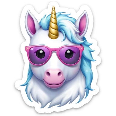 Unicornio con gafas de sol sticker