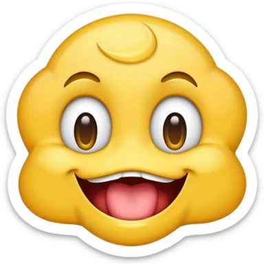 slurping and smirking emoji with drool sticker