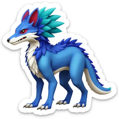  exotic Fakémon-Sergal-Pokémon-Vernid-creature, full body sticker