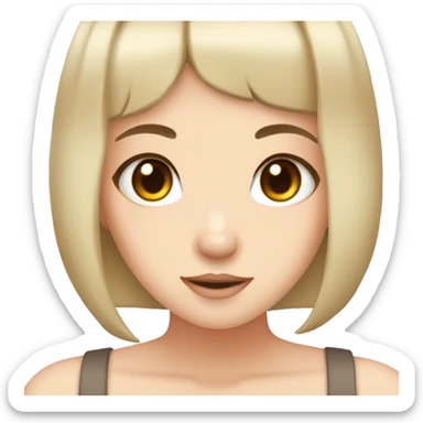 neko girl whie sking brown eyes sticker