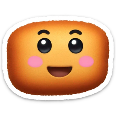 happy croquette with smiling mouth and heart eyes sticker