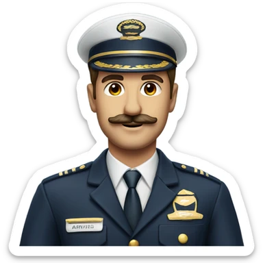 Handsome mixed Airline pilot with mustache sticker