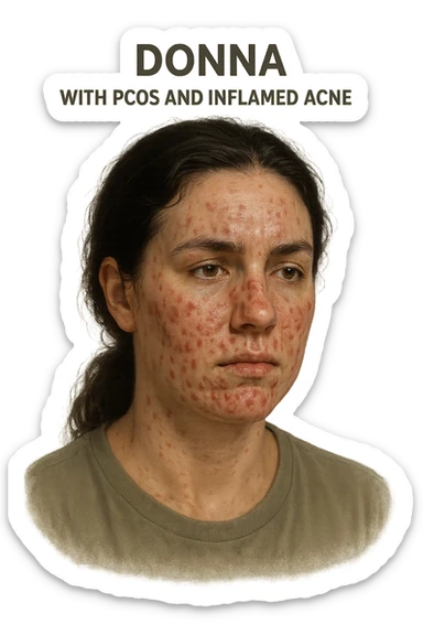 dONNA CON PCOS CON ACNE INFIAMMATA sticker