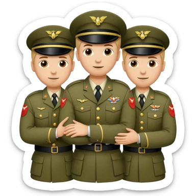 Soldados dando un abrazo de fraternidad sticker