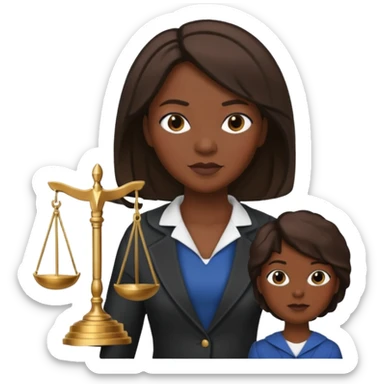 Black teacher/professor looking like the fictional character Annalise Keating from How To Get Away With Murder, holding a statue of justice and with a school board in the background sticker