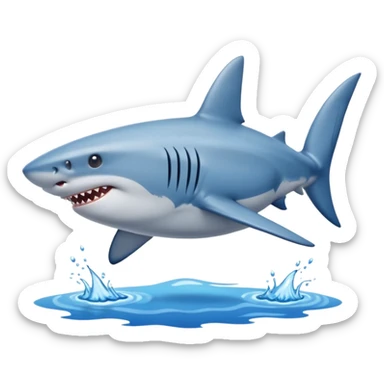 A shark with blue shoes on land near water not in it sticker