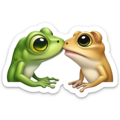 Frog kissing mouse on the lips sticker