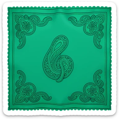 Green Paisley Bandana sticker