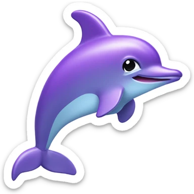 Purple Dolphin toy sticker