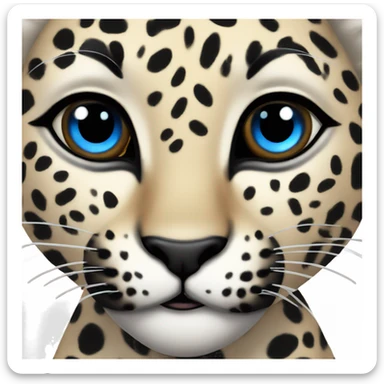 blue eyed girly leopard  sticker