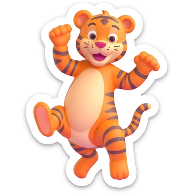 classic Tigger from Winnie the Pooh, cheerful and energetic sticker