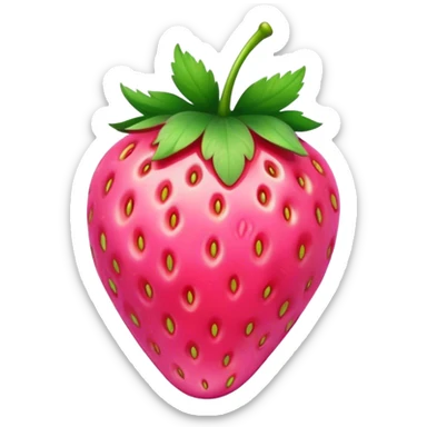 pastel pink colored realistic strawberry sticker
