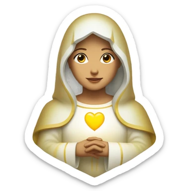 holy mary heart sticker