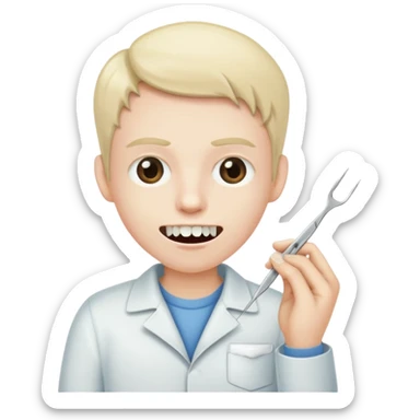 Tooth extracted holded by tweezer out of pocket  sticker