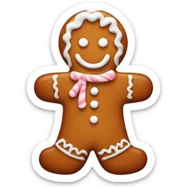 A gingerbread with frosting sticker