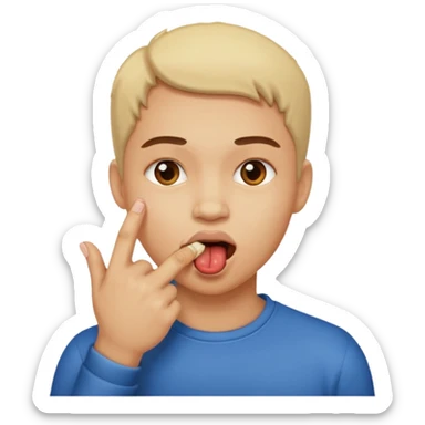 Kinky face biting finger  sticker