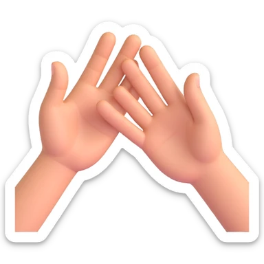 two hands meeting in a high five, soft shading, clear gesture, no background sticker