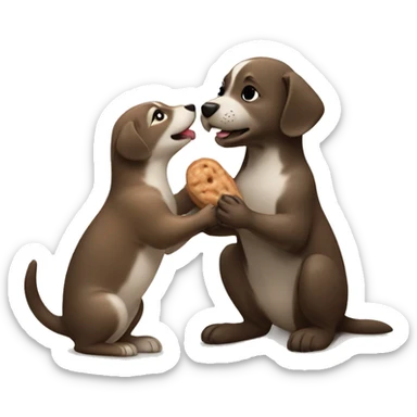 Puppy gifting a peanut to an otter sticker