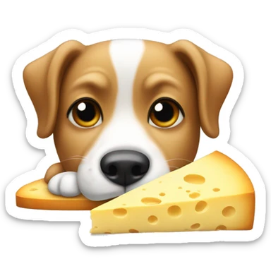 dog on a cheese slice  sticker