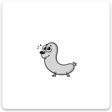 sausage with a sad face sticker