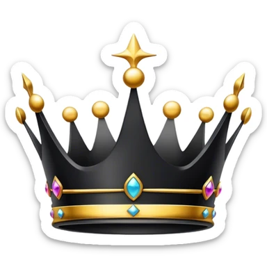 Black crown sticker