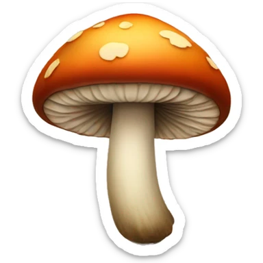 Mushroom with fall leaves on it sticker