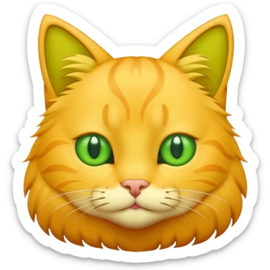 GATO AMARILLO SIN OREJAS VERDES sticker
