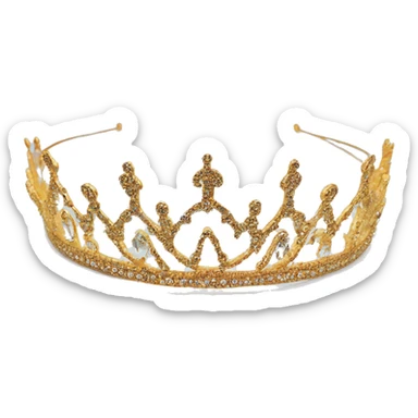 dainty gold crown crystal tiara  headband sticker