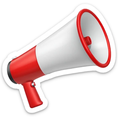 megaphone white & red sticker