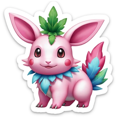 Shiny Exotic Nidorino-Sylveon-Shaymin-Ivysaur-Meganium-Hybrid-Creature sticker