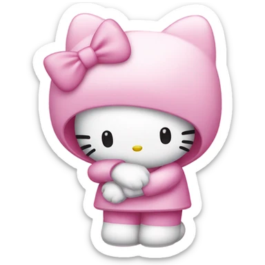 hello kitty and my melody hugging sticker