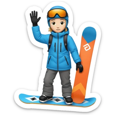 Snowboarder hold full body sticker