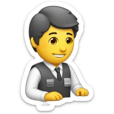 TRABAJANDO CON COMPUTADORA sticker