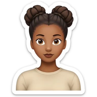 Black woman that has a bun sticker