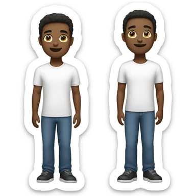 Male twins but one is shorter than the other and the taller one is white  sticker