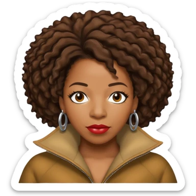 Macy Gray with dark brown hair sticker