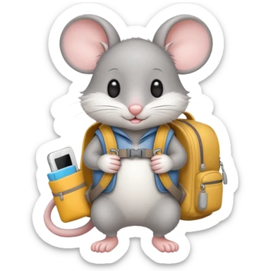 sweet mice with backpack sticker