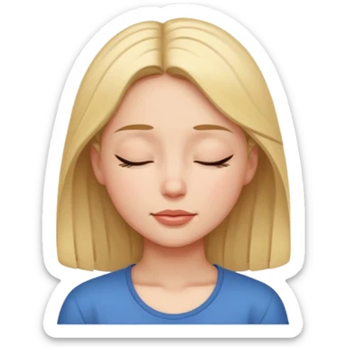 chica tranquila, ojos cerrados, sonrisa leve sticker