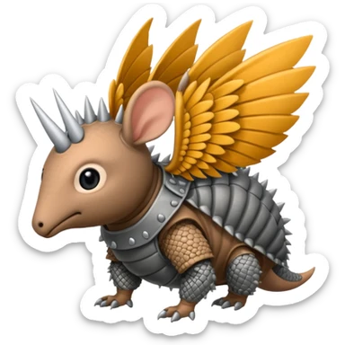 winged armadillo sticker