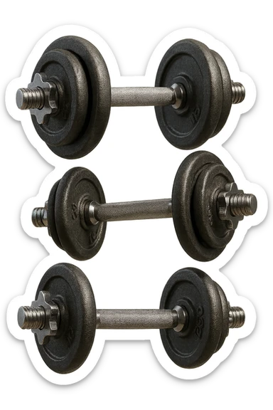 manubri da palestra fluttua in aria, iperrealistica 4k sticker