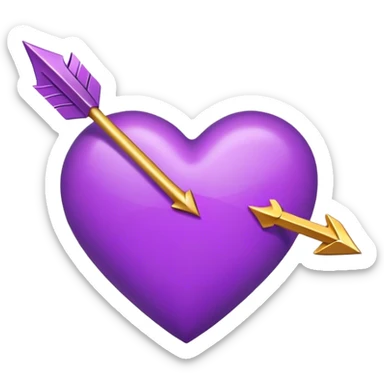 Corazón morado flechado  sticker