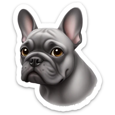 grey french bulldog sticker